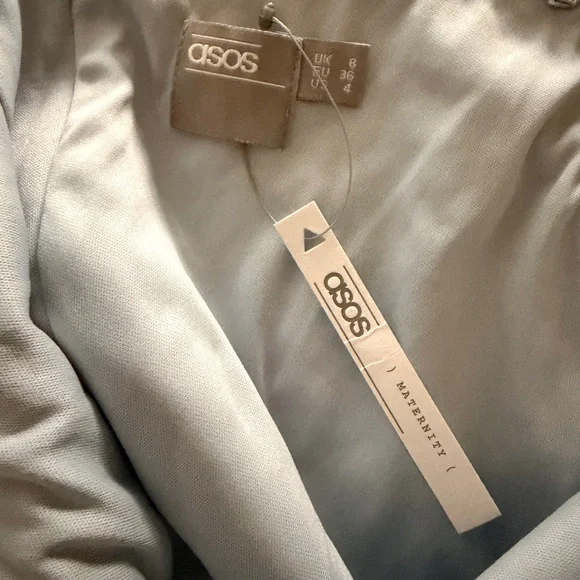 ASOS Maternity Gray Floral Waist Midi Dress Size 4 NWT - Picture 4 of 11